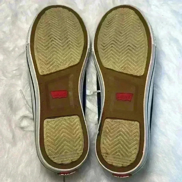 LEVI'S Classic Navy Stan Buck Lace Up Canvas Low Top Sneakers Women Size 8.5 EUC - Picture 7 of 12